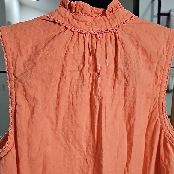 Roller Rabbit Coral Ruffle Neck Blouse - Picture 4 of 7